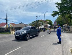 Polres Bangka Barat Rutin Laksanakan Strong Point Guna Melancarakan Arus Lalu Lintas