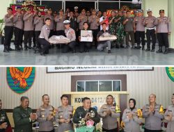 Kapolres Bateng Aditya Nugraha S.H.S.I.K Menyambangi Markas Kodim 0413/Bangka Sambut Meriah HUT TNI Ke 79.