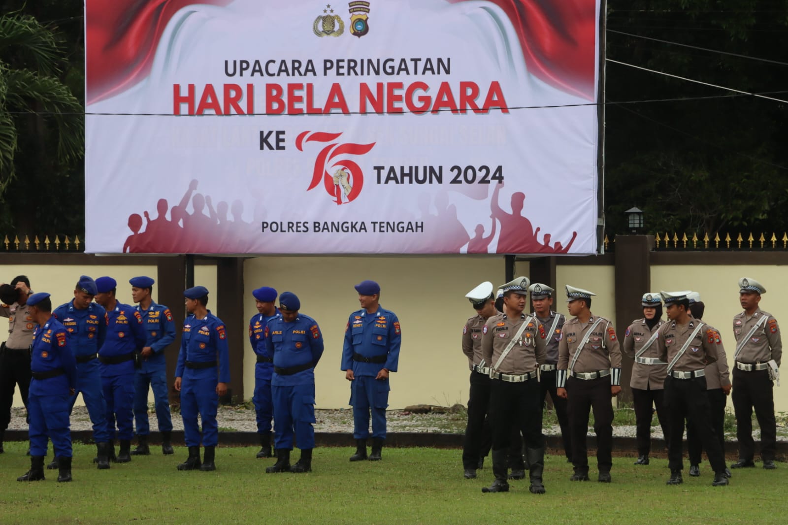 POLRES BANGKA TENGAH GELAR UPACARA PERINGATAN HARI BELA NEGARA KE-76